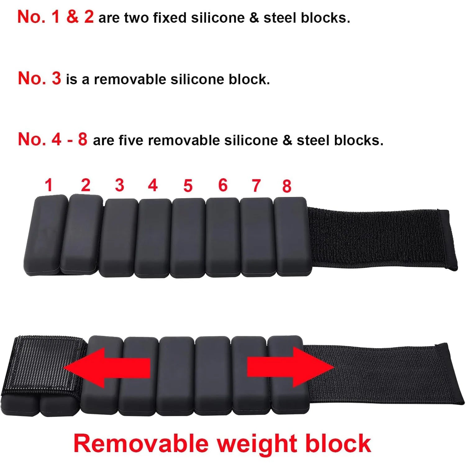 Silikon-Hand- und Fußgewichte mit verstellbarem Band für Workouts