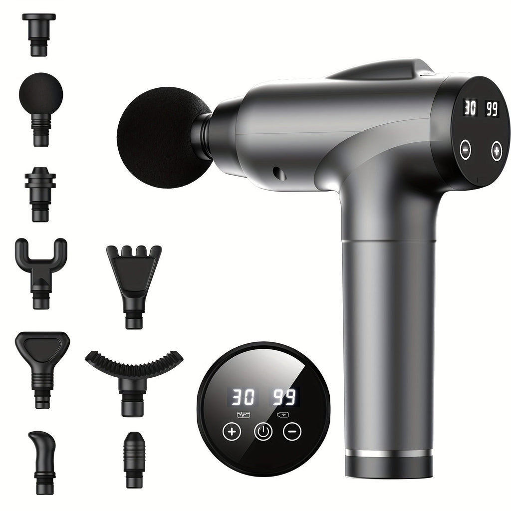 Massage Gun mit 30 Intensitätsstufen und austauschbaren Aufsätzen