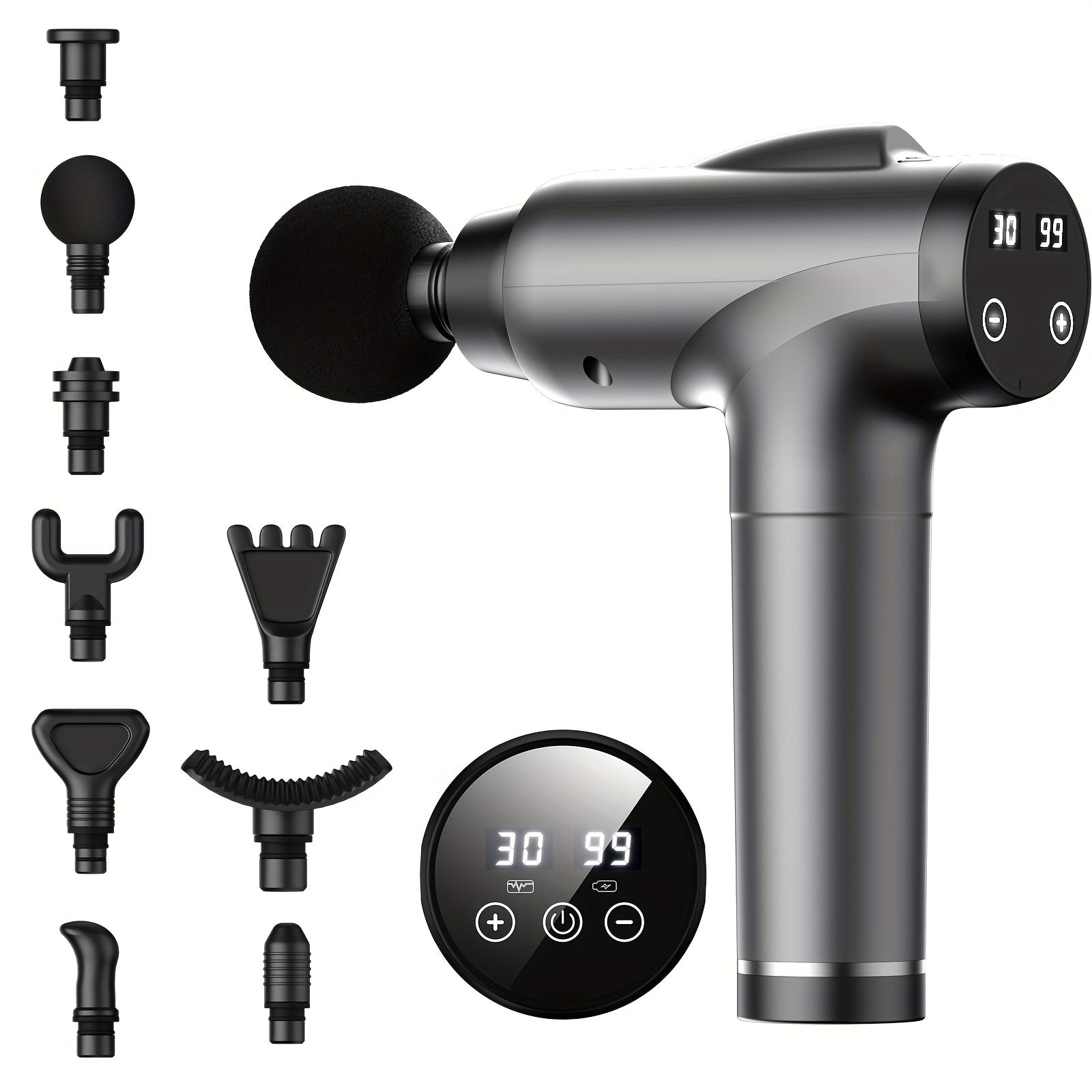 Massage Gun mit 30 Intensitätsstufen und austauschbaren Aufsätzen
